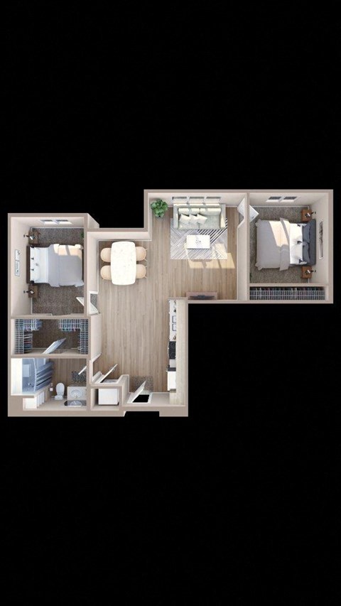 Adara at SeaTac Apartments B8 3D Floor Plan